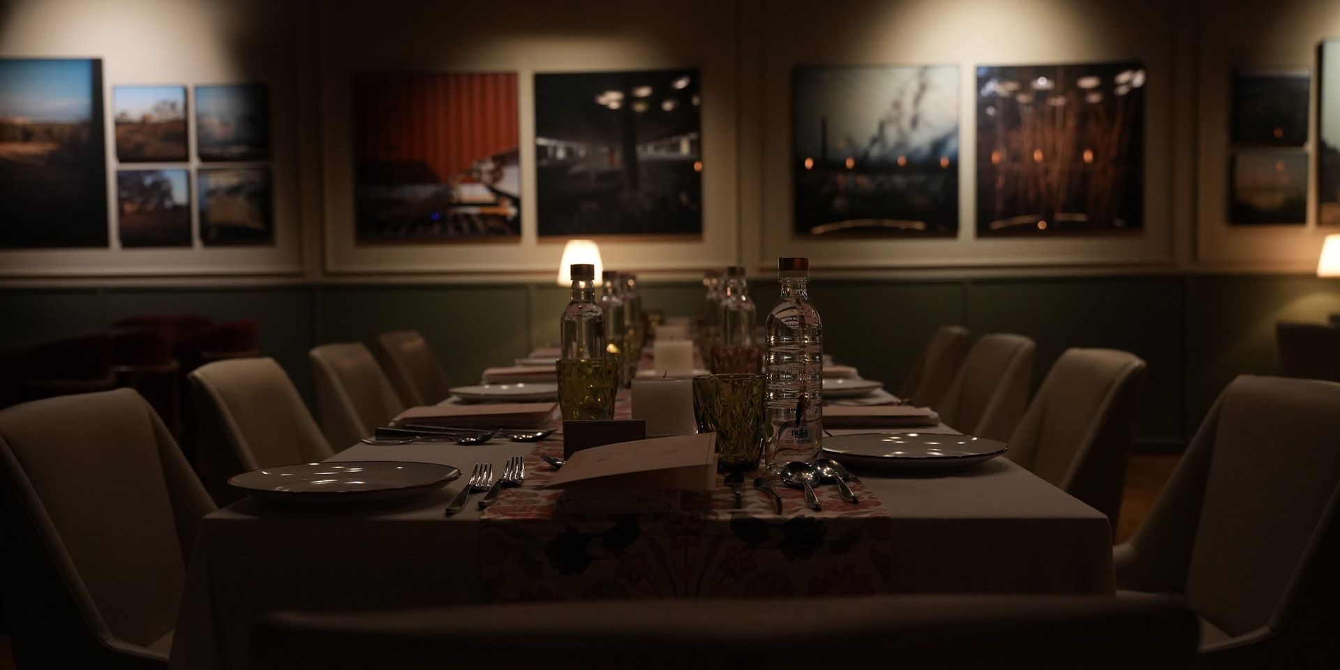 A long table set for an Unchartered evening.